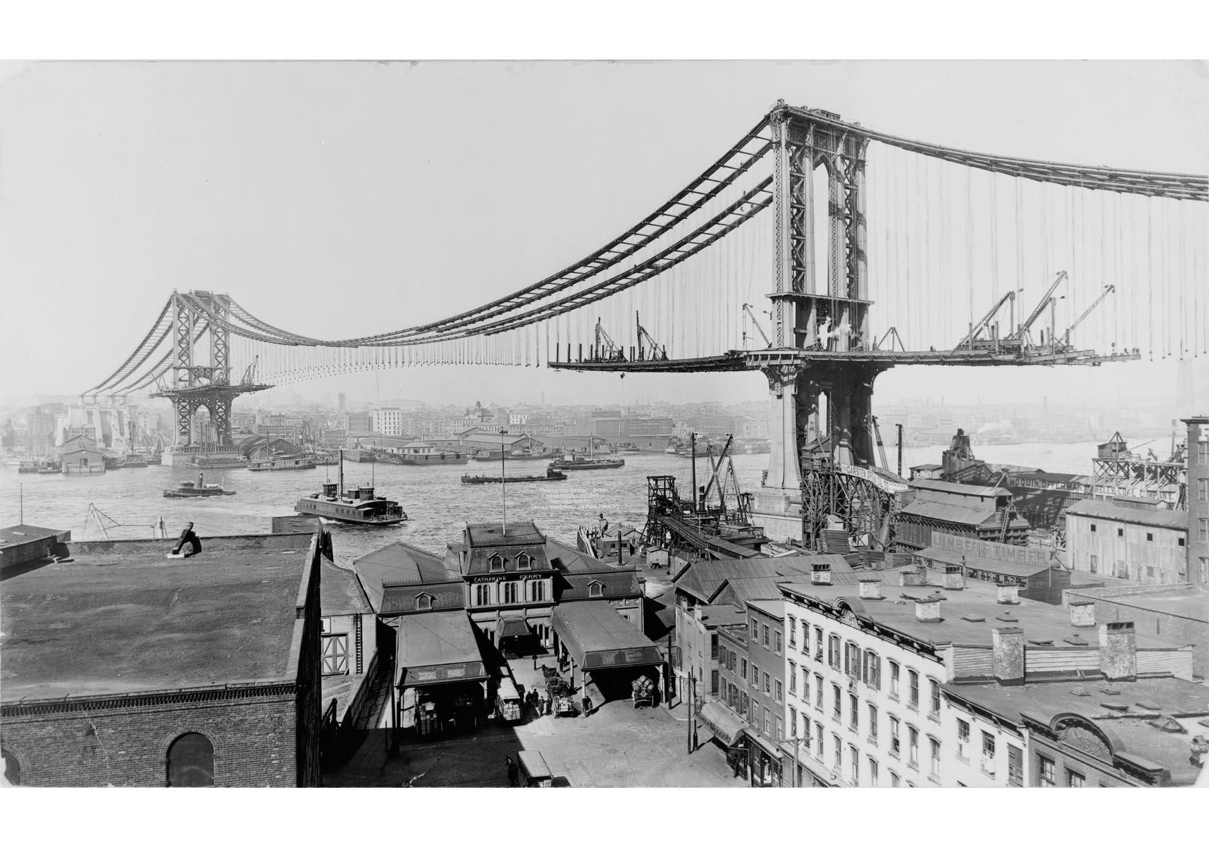 byggandet av manhattan bridge 1909 Foto byggandet av manhattan bridge 1909