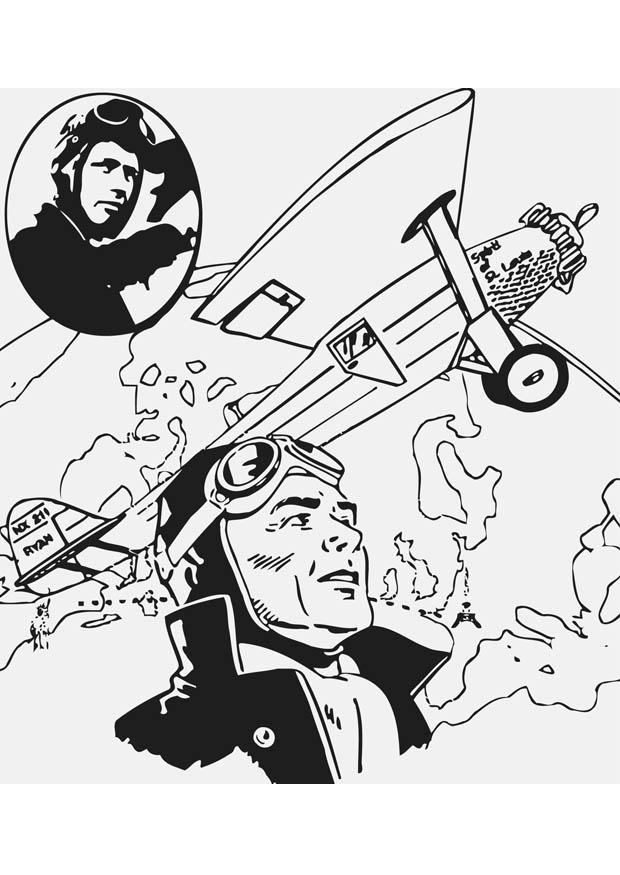 charles lindbergh Målarbild charles lindbergh