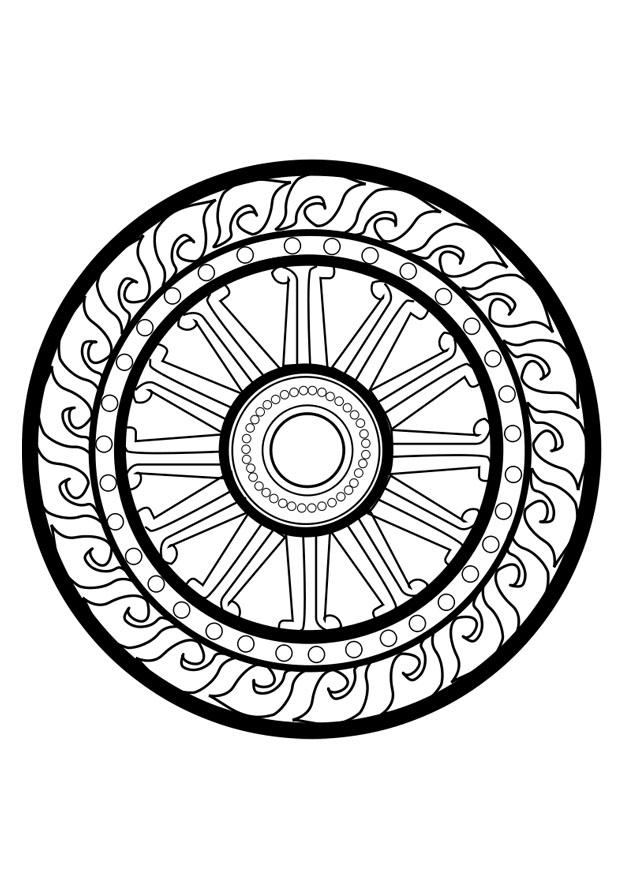 dharmahjul Målarbild dharmahjul