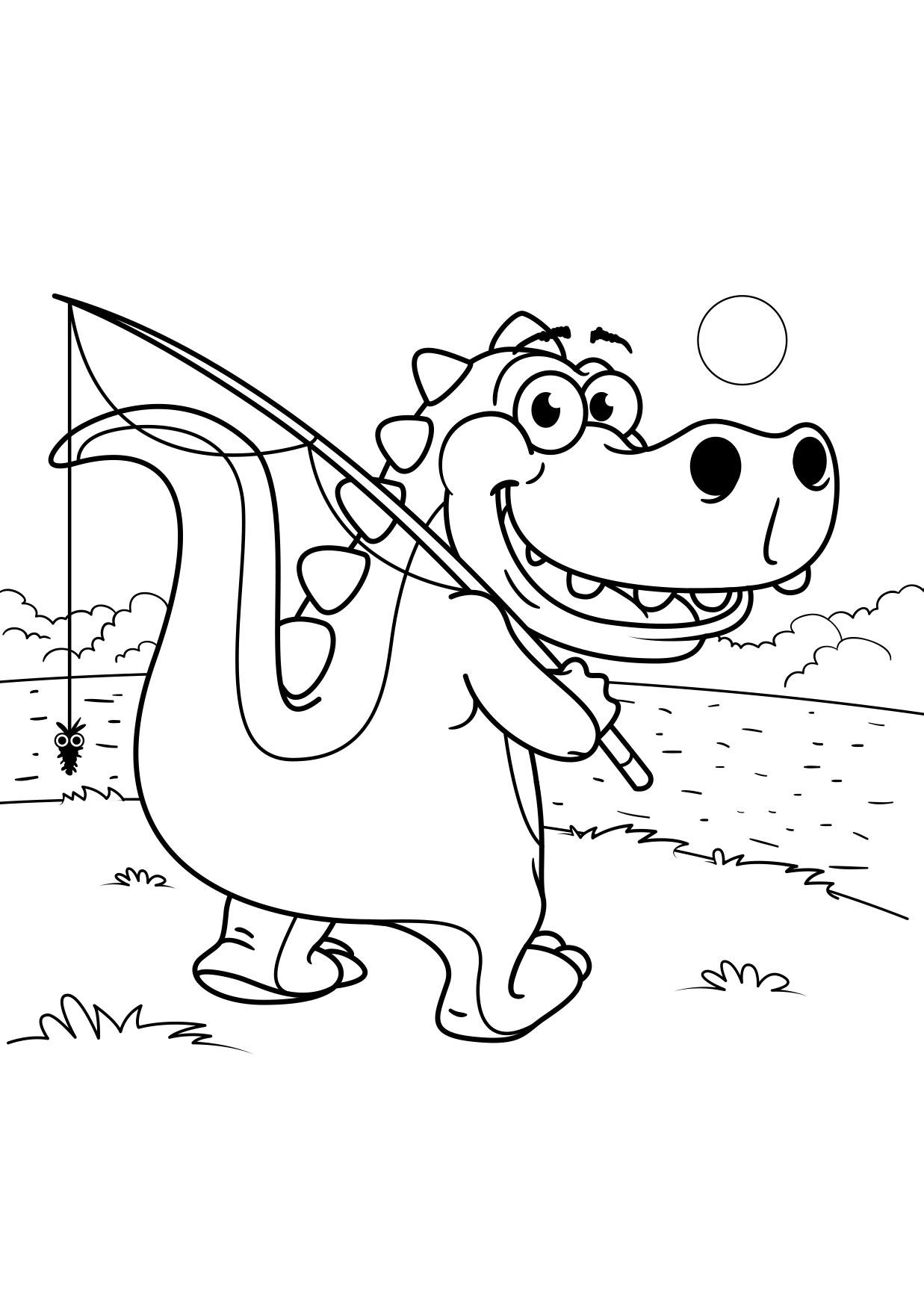 dinosauren fiskar Målarbild dinosauren fiskar