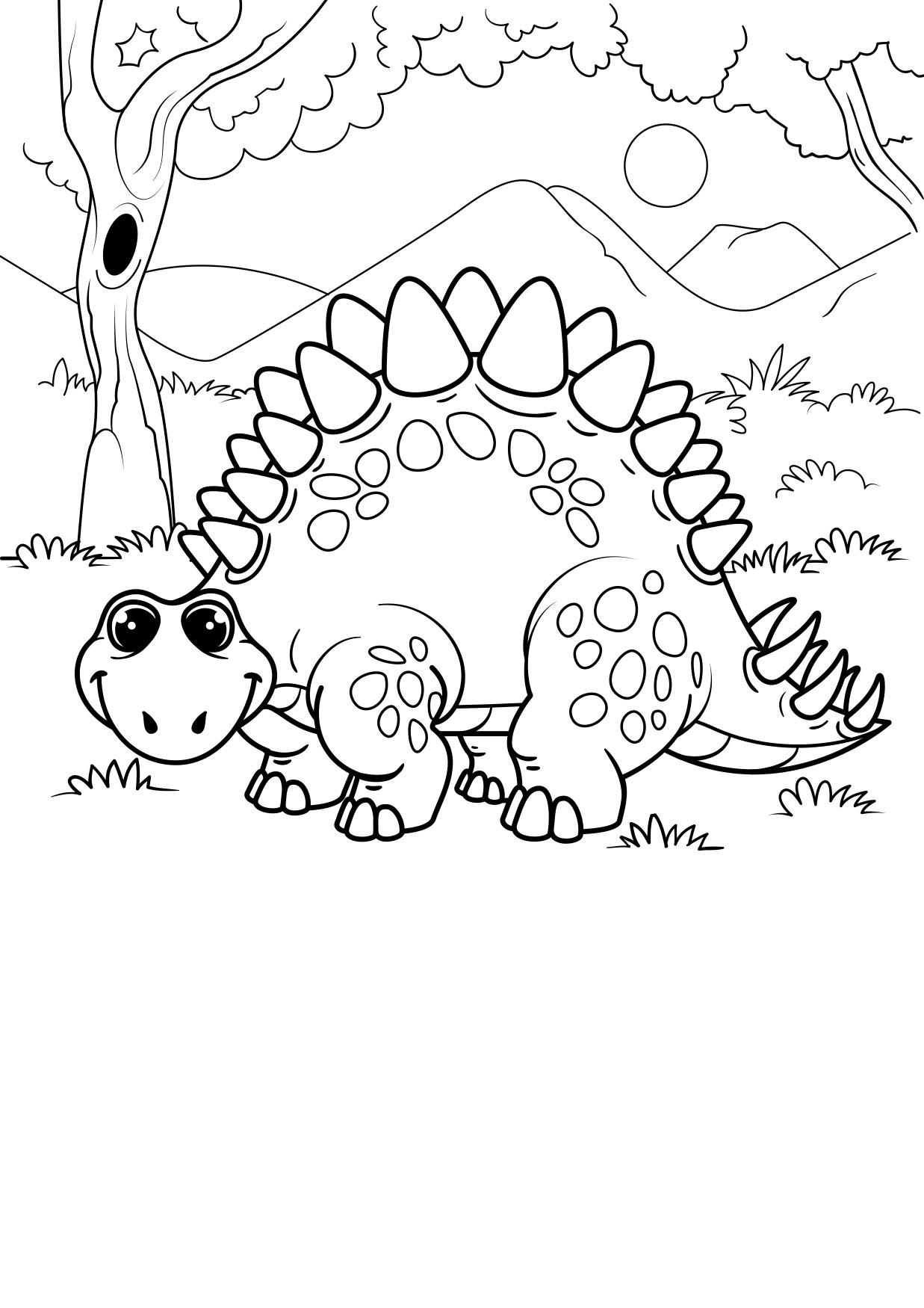 dinosaurie i skogen Målarbild dinosaurie i skogen