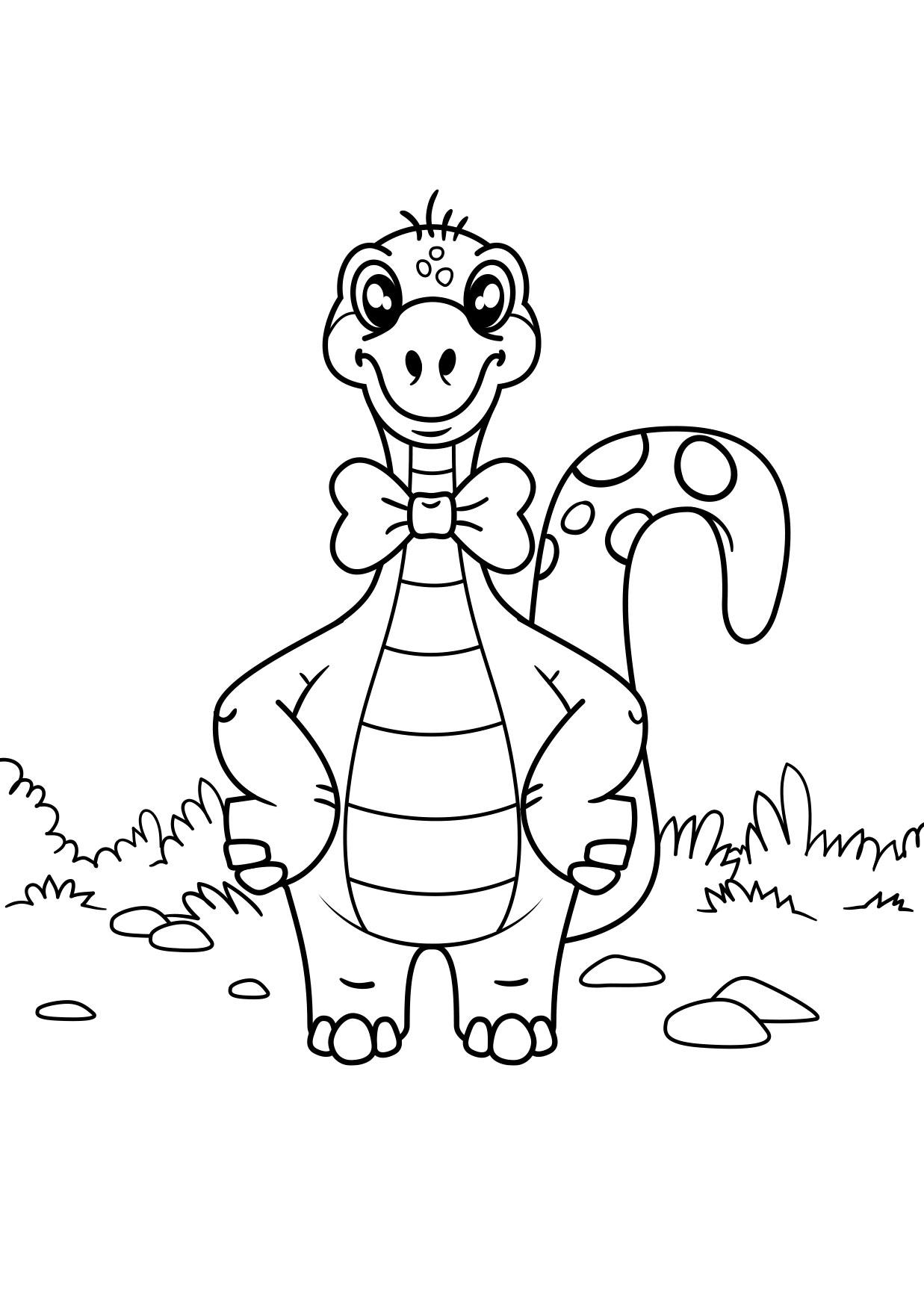 dinosaurie med rosett Målarbild dinosaurie med rosett