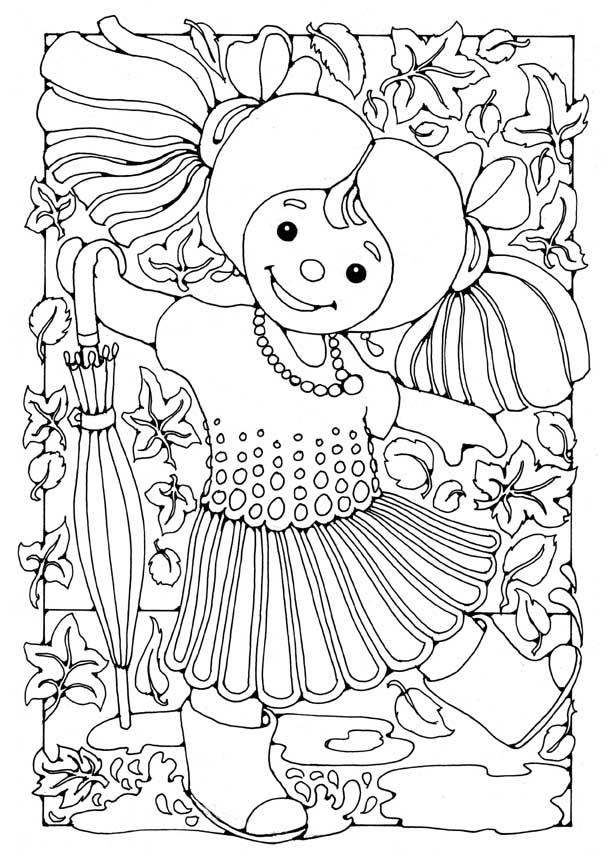Målarbild docka - flicka
