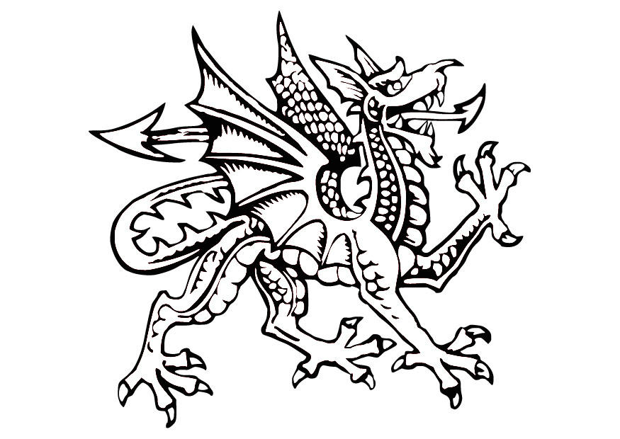 Målarbild drake