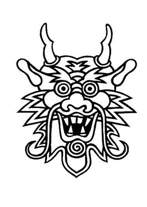drakmask Målarbild drakmask