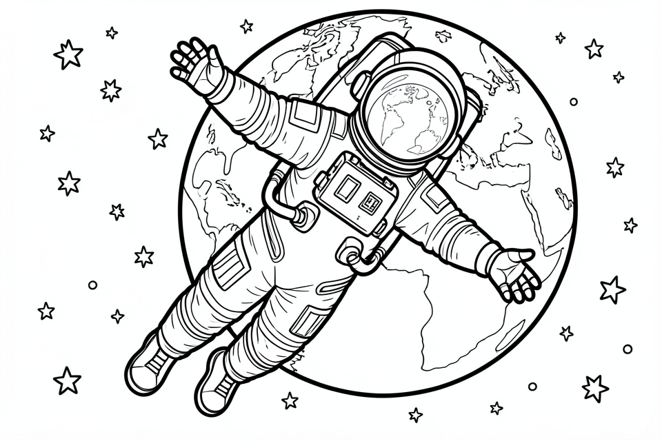 en astronaut i rymden Målarbild en astronaut i rymden