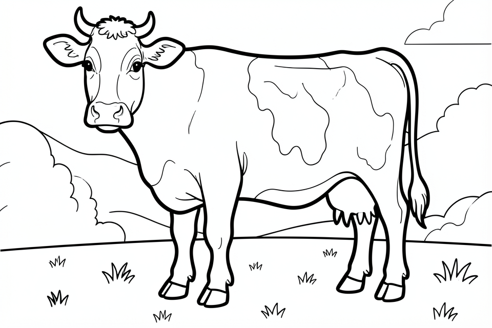en ko pA¥ A¤ngen Målarbild en ko pA¥ A¤ngen