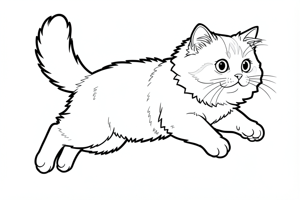 en perserkatt som hoppar Målarbild en perserkatt som hoppar