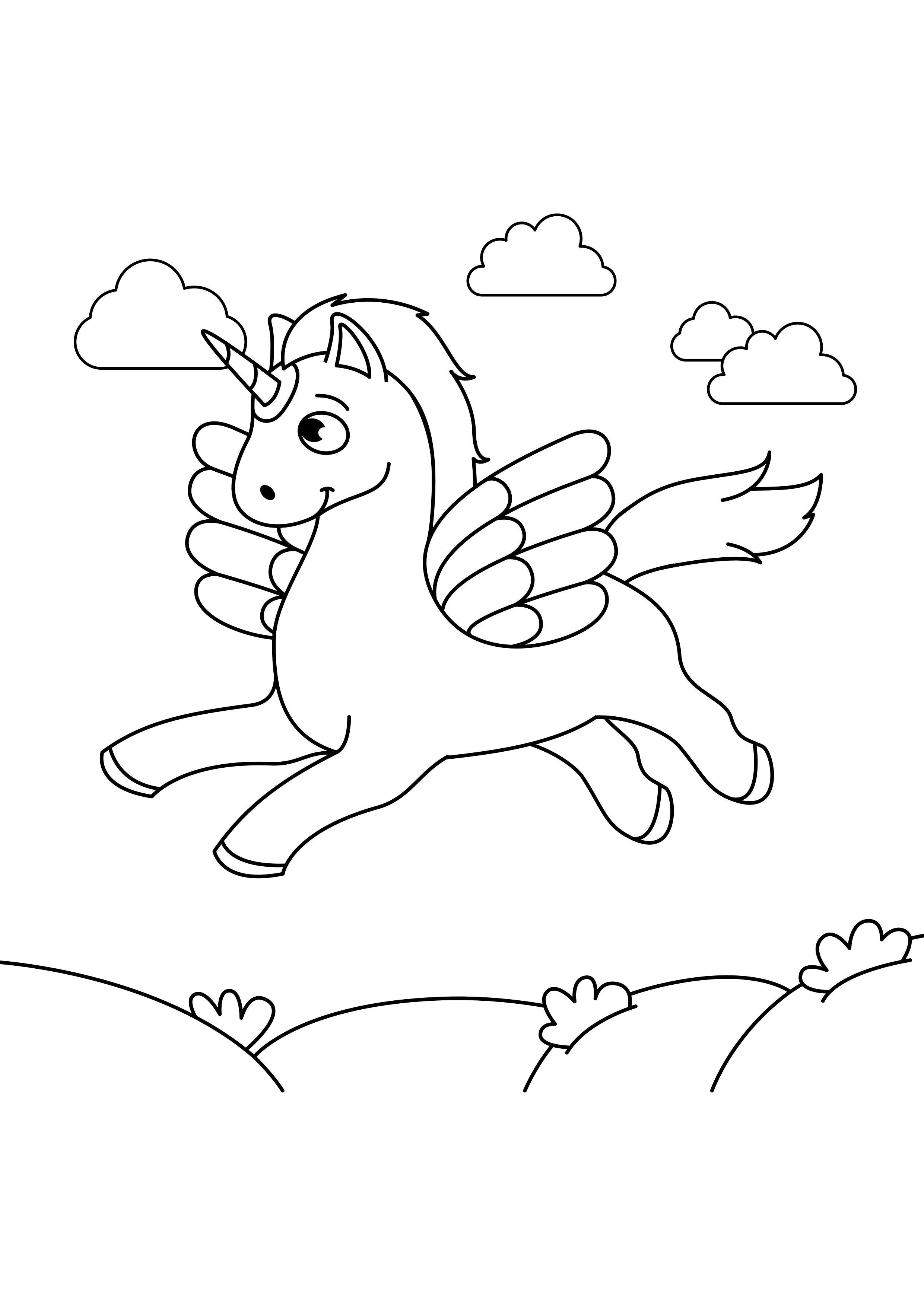 enhA¶rning flyger pA¥ himlen Målarbild enhA¶rning flyger pA¥ himlen