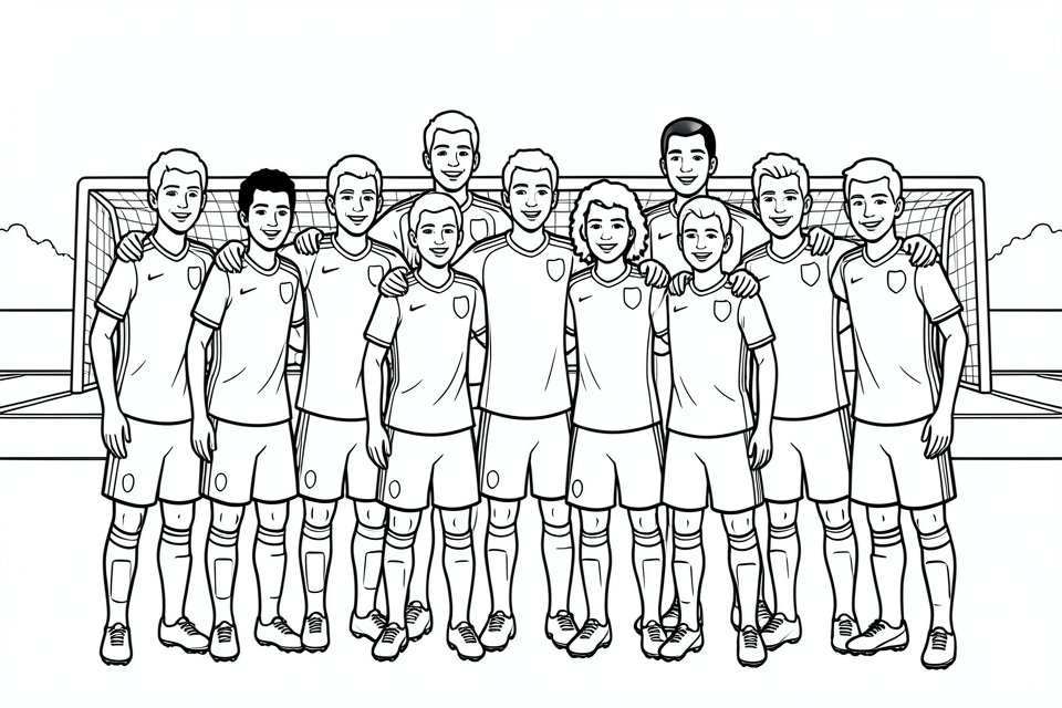 ett fotbollslag Målarbild ett fotbollslag