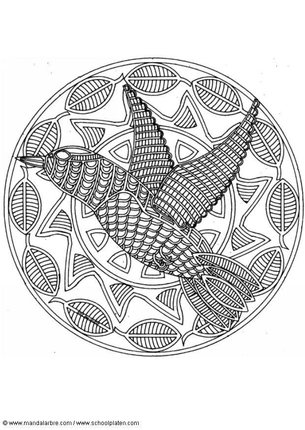 fA¥gelmandala Målarbild fA¥gelmandala