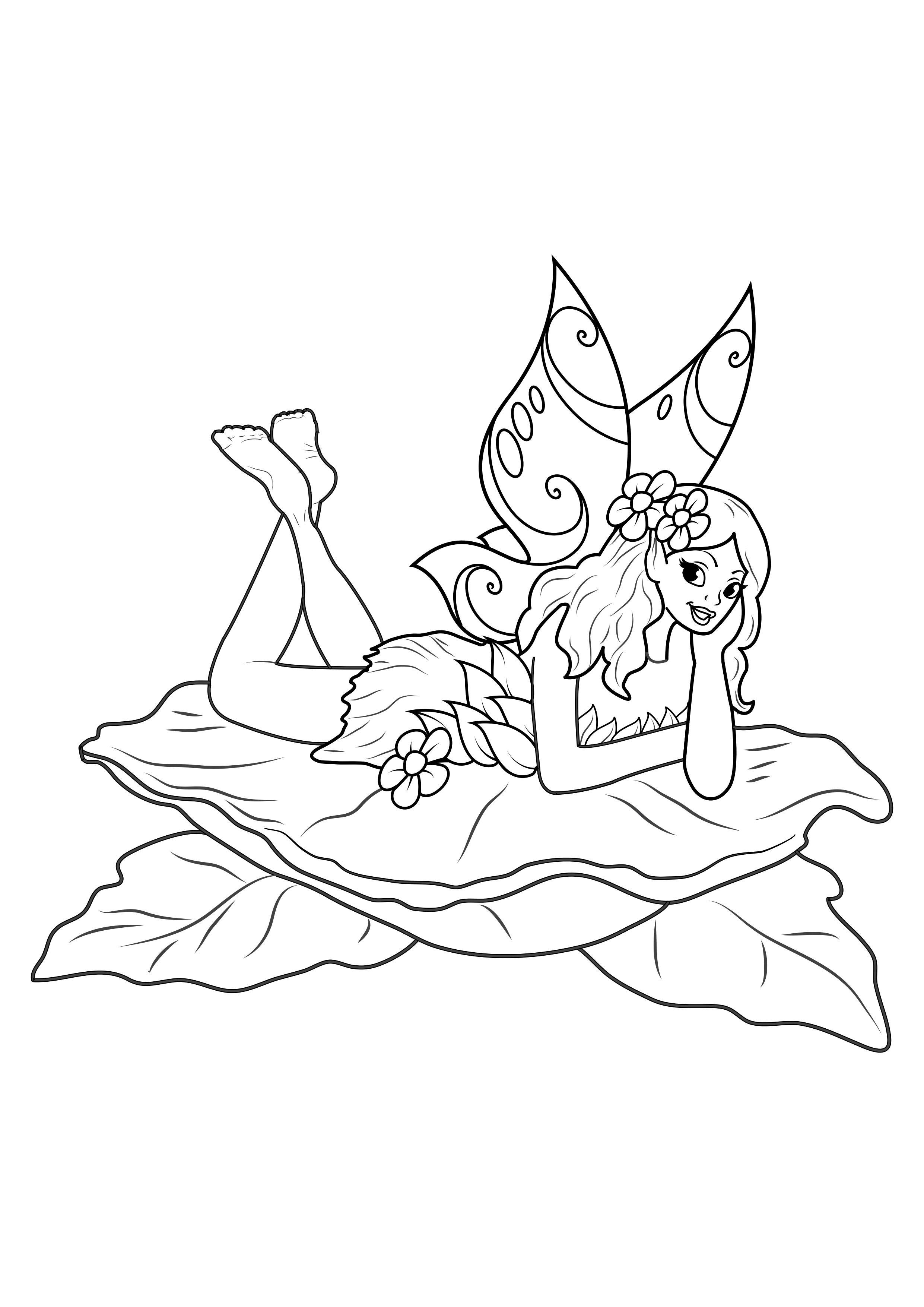 fairy pA¥ blad Målarbild fairy pA¥ blad