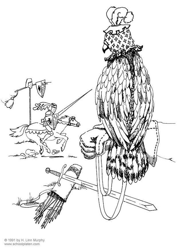 Målarbild falkenerare