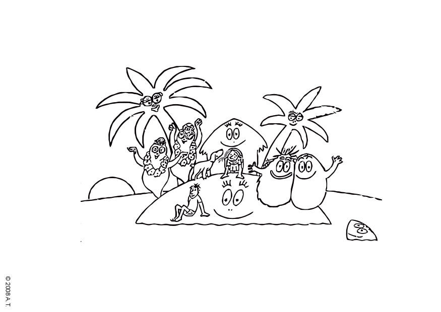 familjen barbapapa - semester Målarbild familjen barbapapa - semester