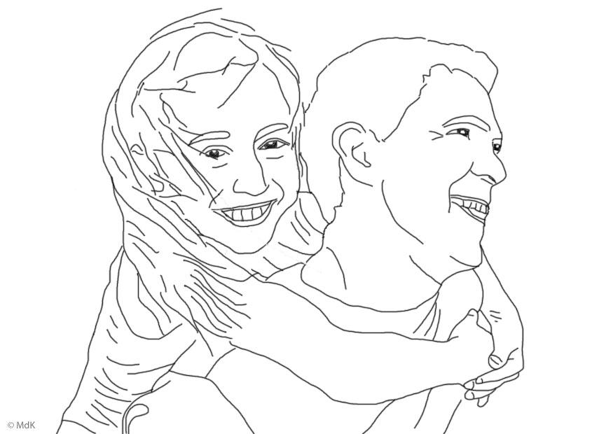 far och dotter Målarbild far och dotter