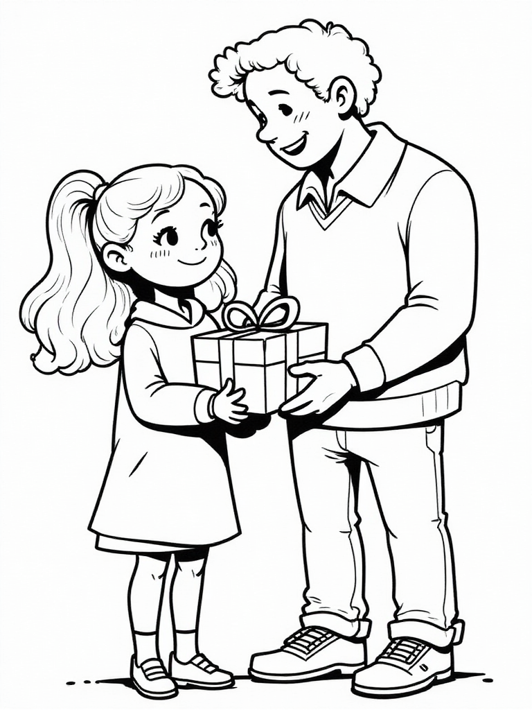 fars dag far och dotter Målarbild fars dag far och dotter