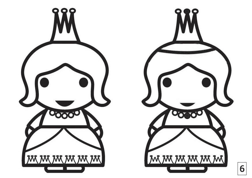 finn skillnaden - prinsessa Målarbild finn skillnaden - prinsessa
