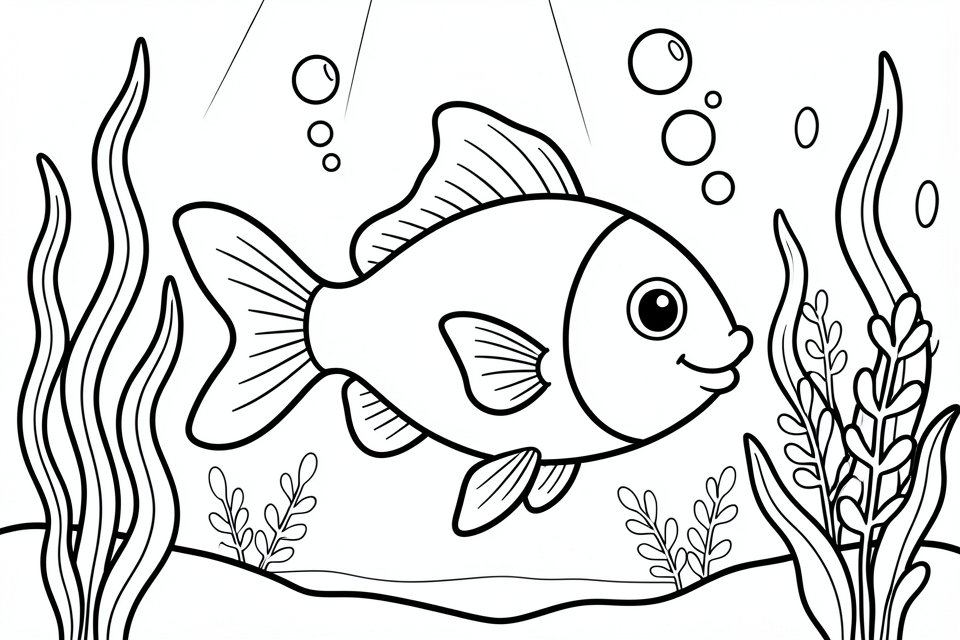 fisk i vattnet Målarbild fisk i vattnet