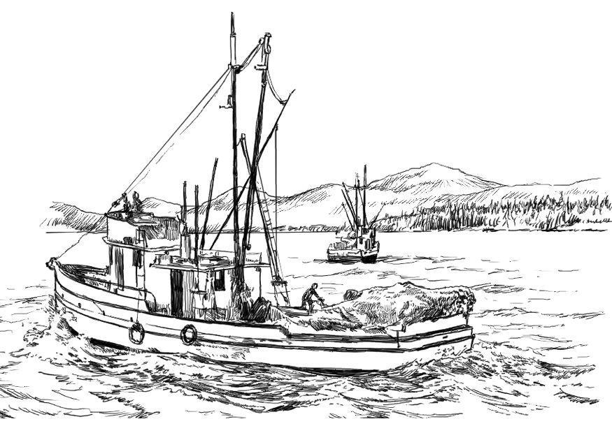 fiskebA¥t Målarbild fiskebA¥t