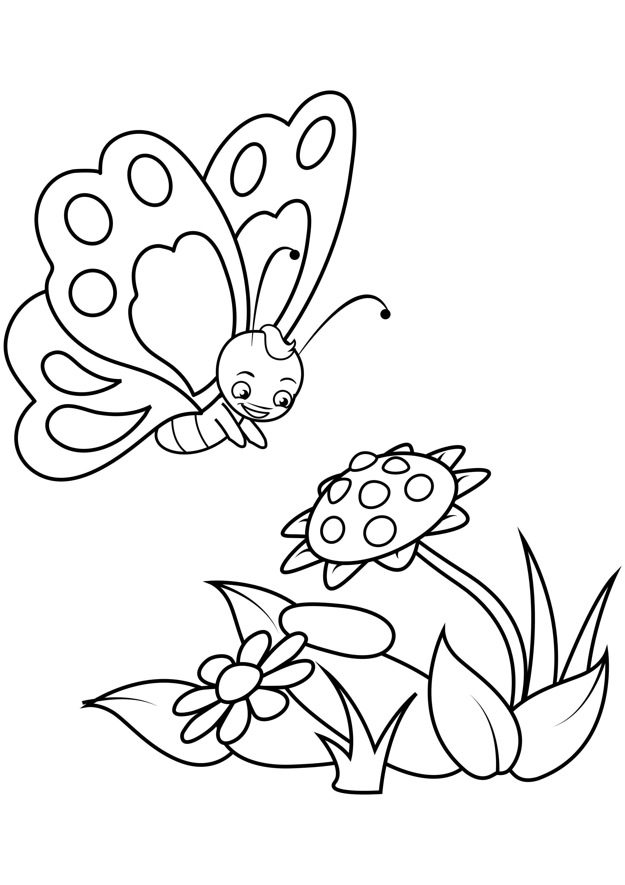fjA¤ril med blommor Målarbild fjA¤ril med blommor