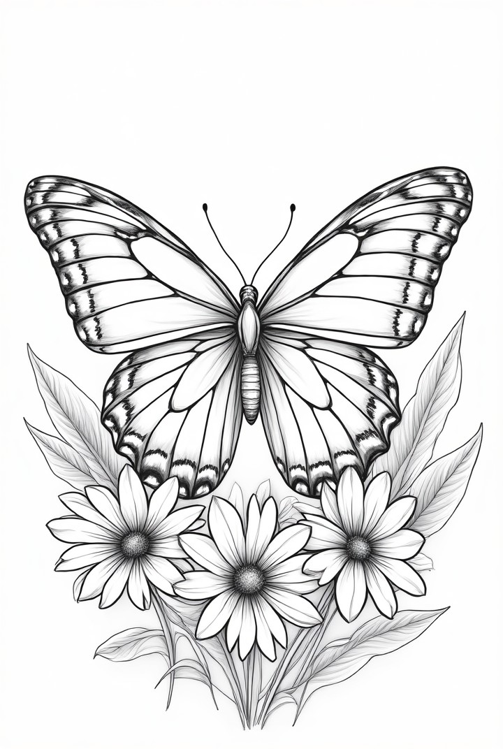 fjA¤ril med blommor Målarbild fjA¤ril med blommor