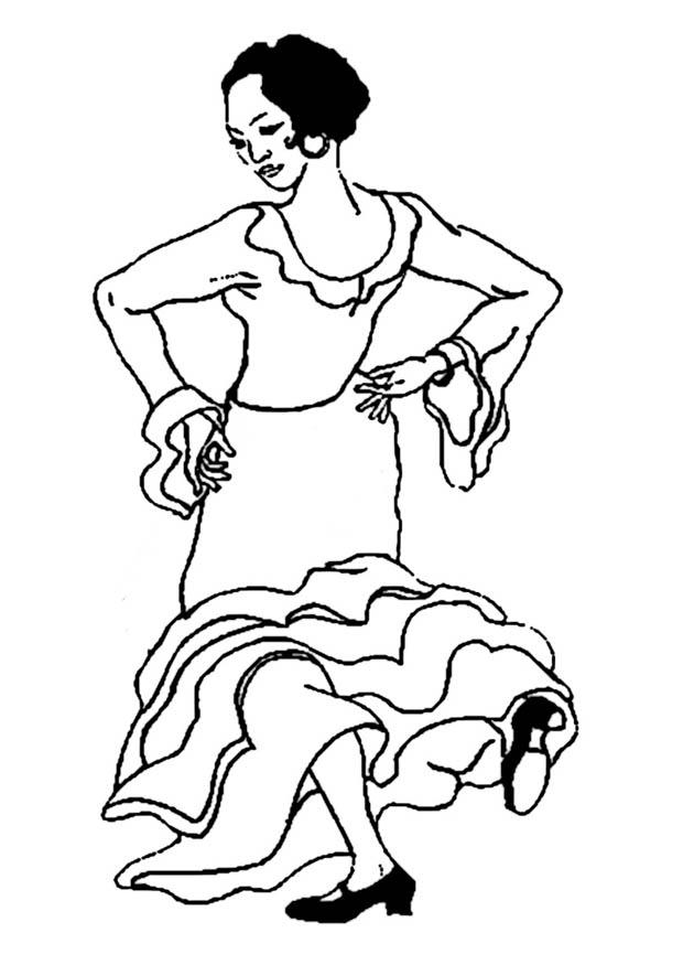 Målarbild flamencodansare