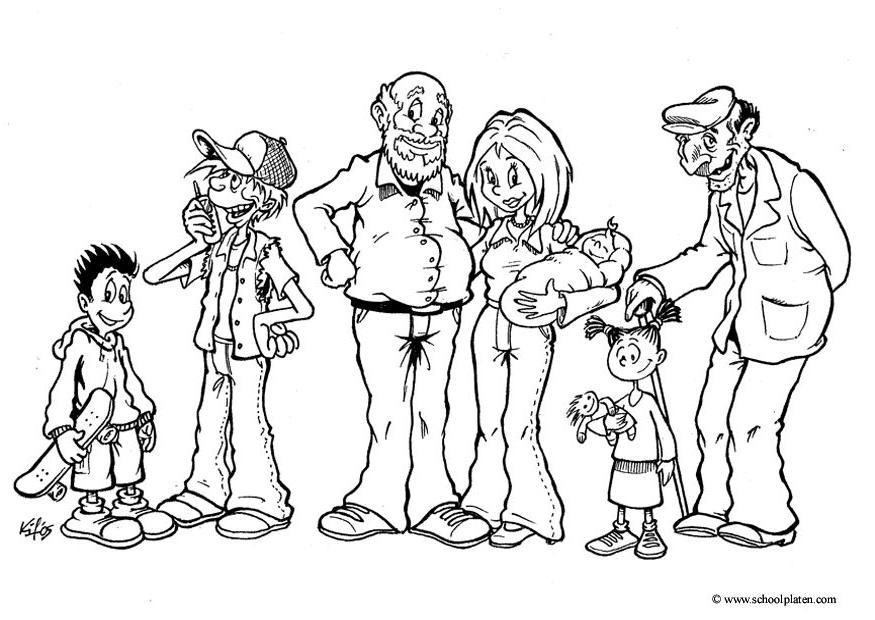 flera generationer Målarbild flera generationer