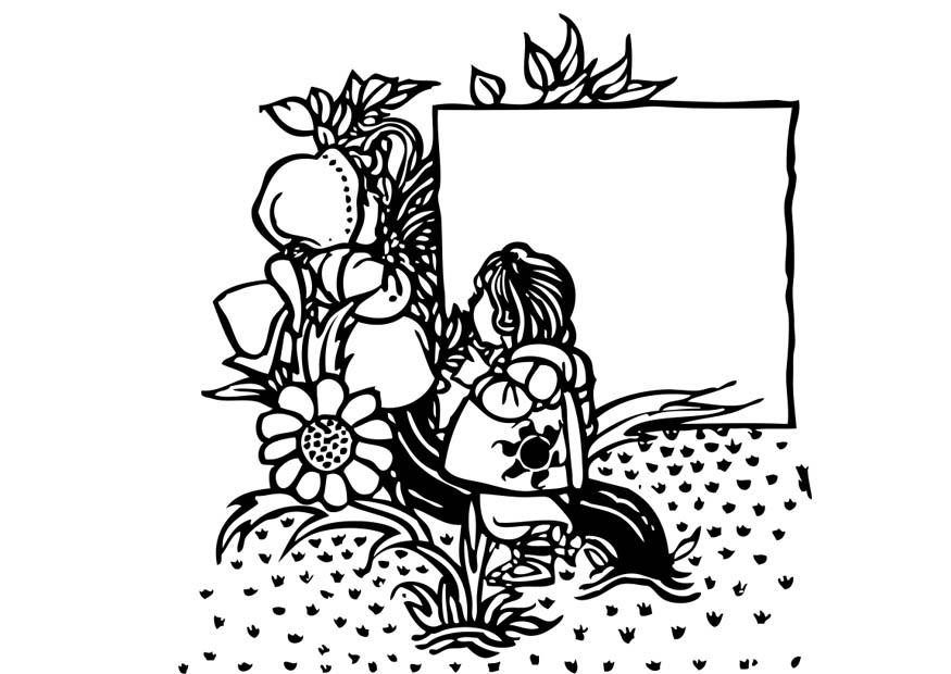 flicka i trA¤dgA¥rd Målarbild flicka i trA¤dgA¥rd