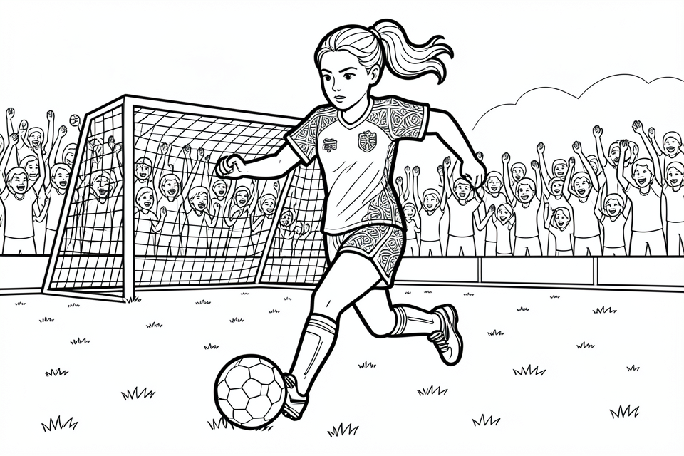 flicka spelar fotboll Målarbild flicka spelar fotboll