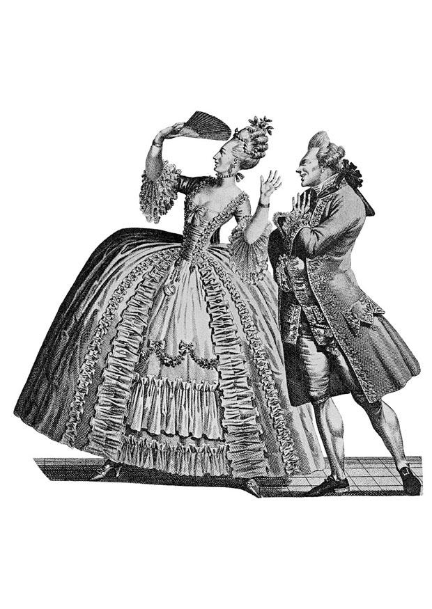franskt mode 1778 Målarbild franskt mode 1778