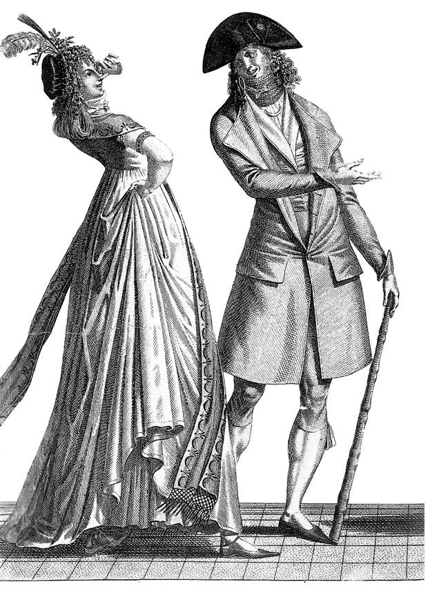 franskt mode 1793 Målarbild franskt mode 1793