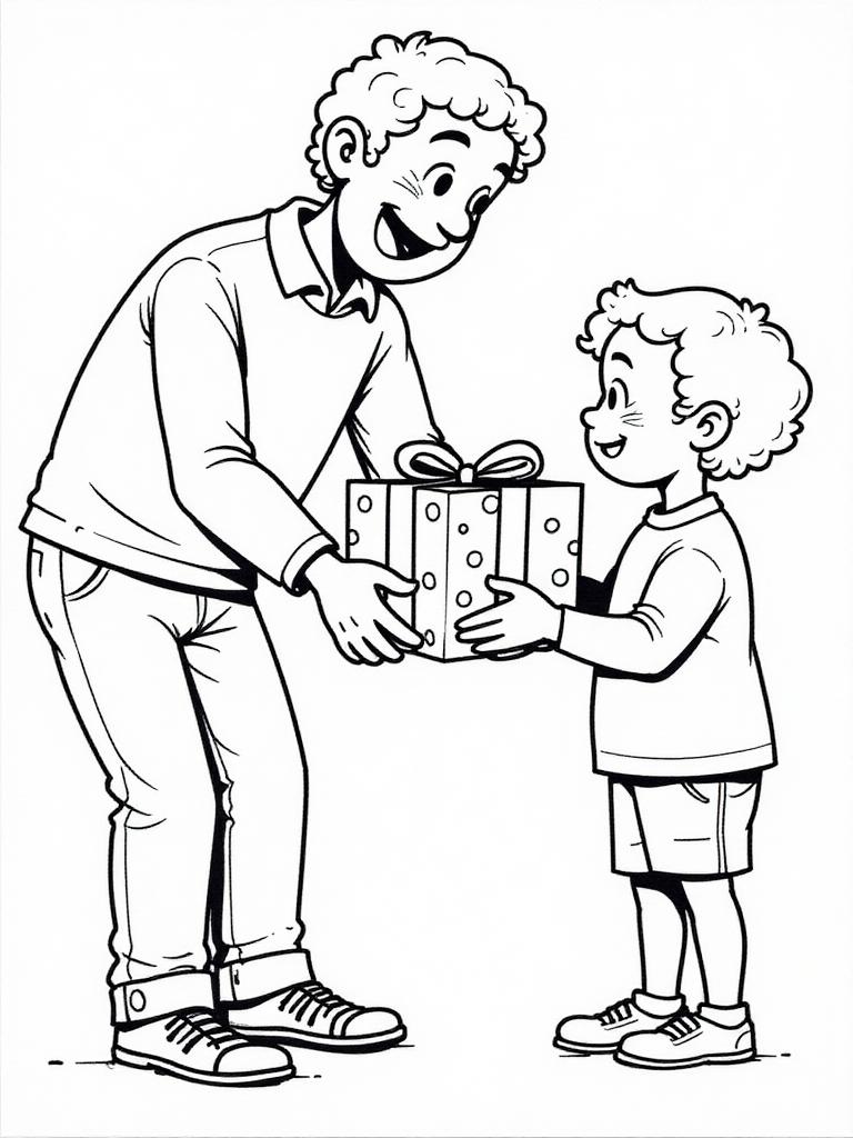 ge fars dag-paket till pappa Målarbild ge fars dag-paket till pappa