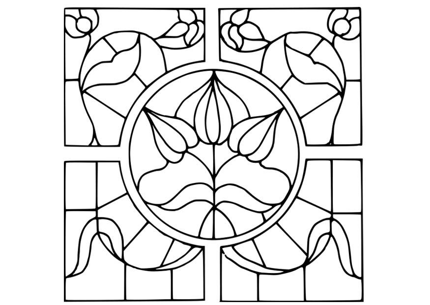 glas med blomstermotiv Målarbild glas med blomstermotiv