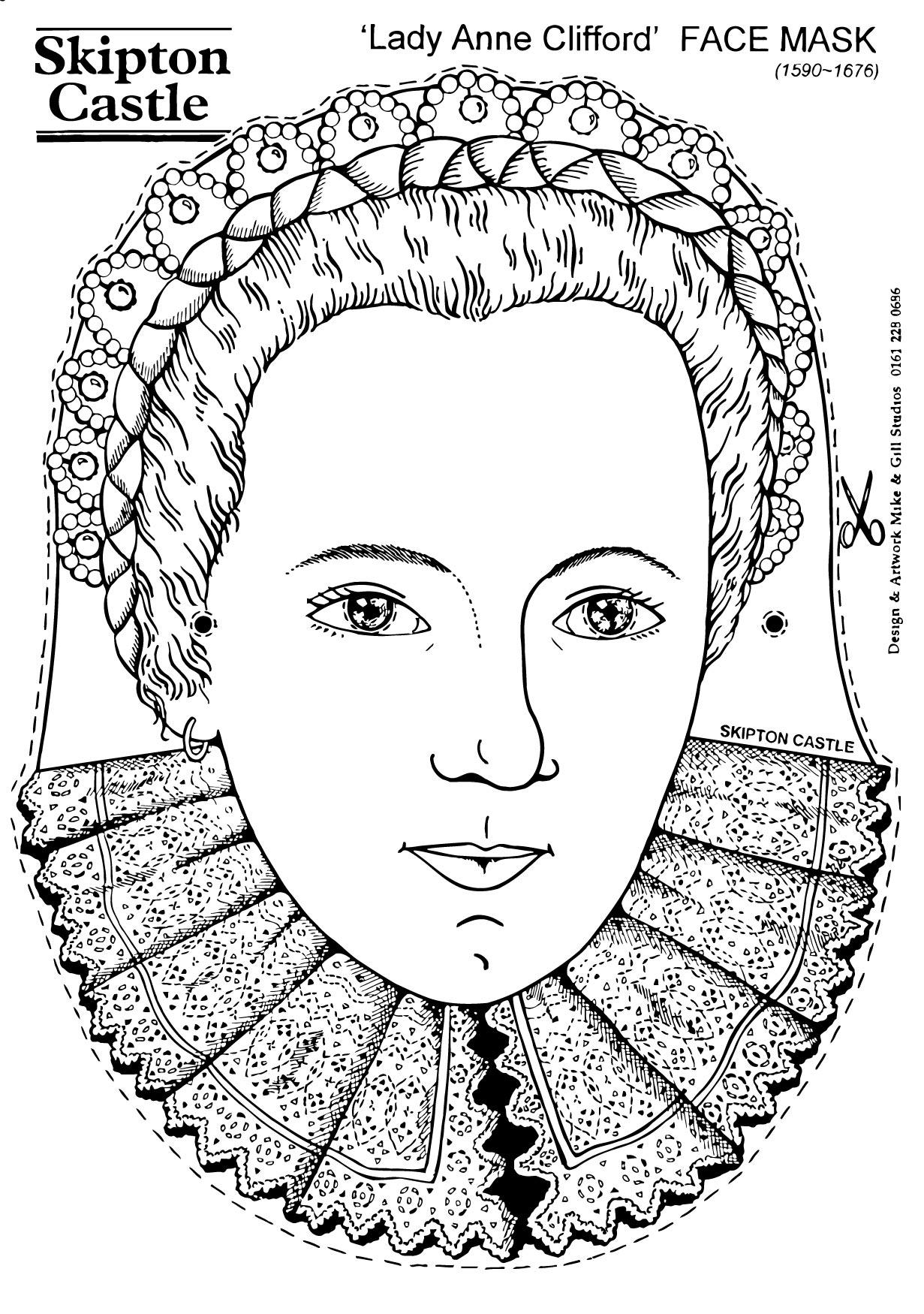grevinnan anne clifford - mask Målarbild grevinnan anne clifford - mask