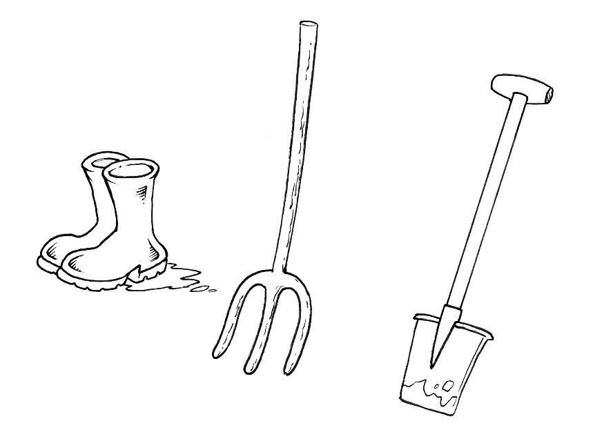 Målarbild gummistA¶vlar grep spade