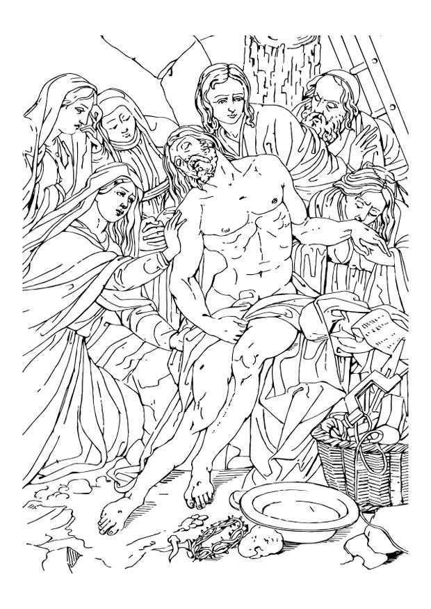 harkomst fran korset jesus Målarbild harkomst fran korset jesus