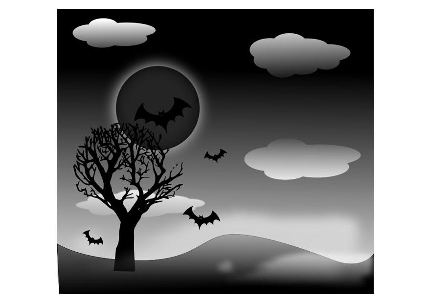 halloween landskap Målarbild halloween landskap