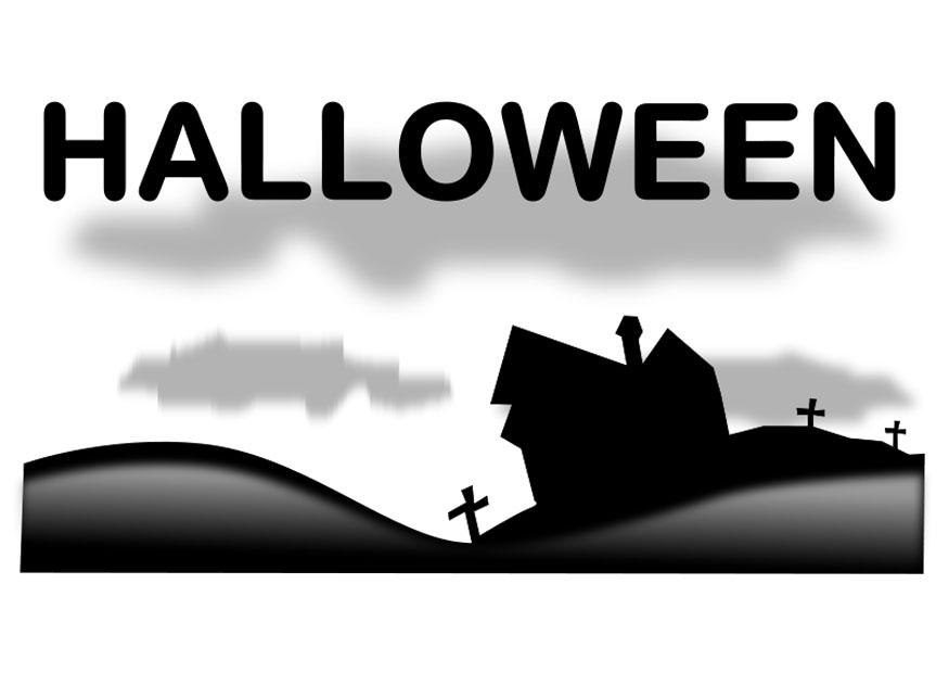 halloween landskap Målarbild halloween landskap