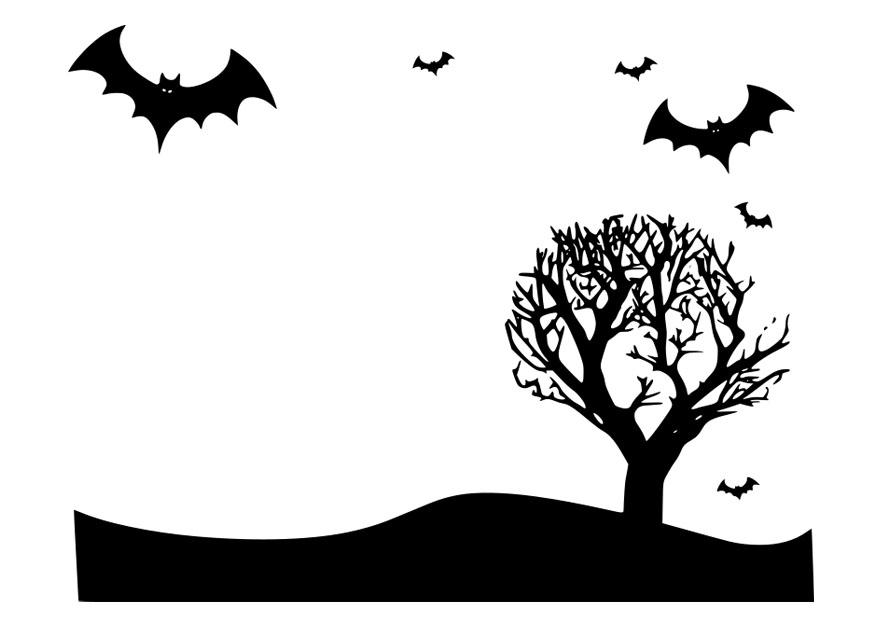 halloween landskap Målarbild halloween landskap