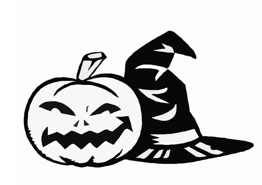 Målarbild halloween - pumpa och hA¤xa