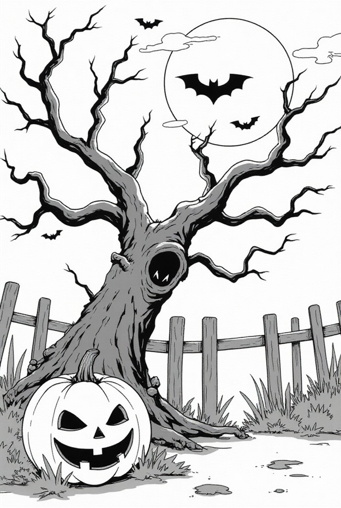 halloween-scen Målarbild halloween-scen