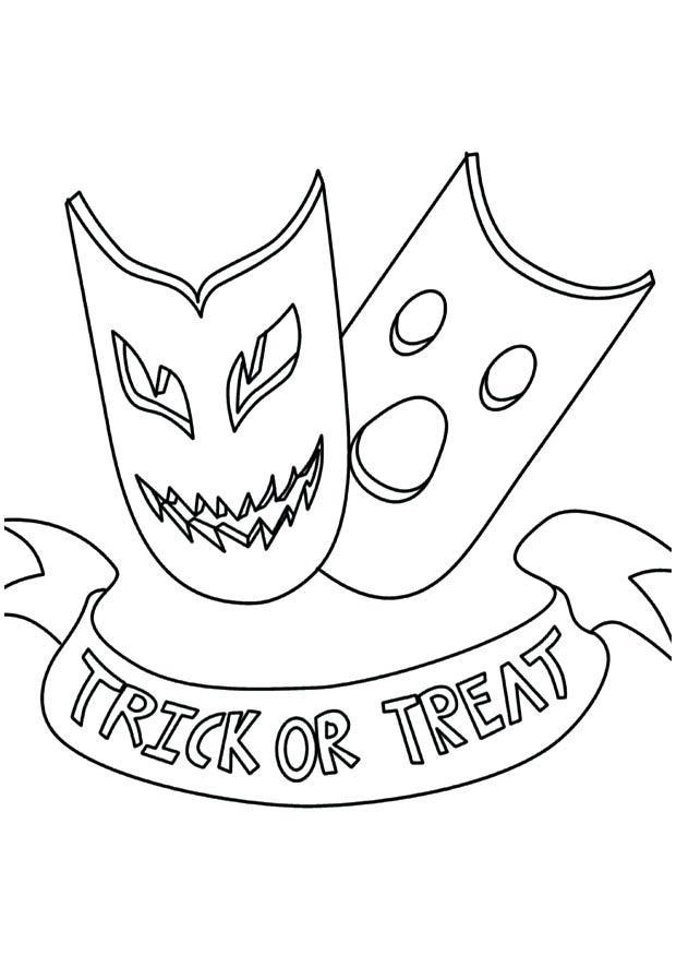 halloweenmasker - bus eller godis Målarbild halloweenmasker - bus eller godis