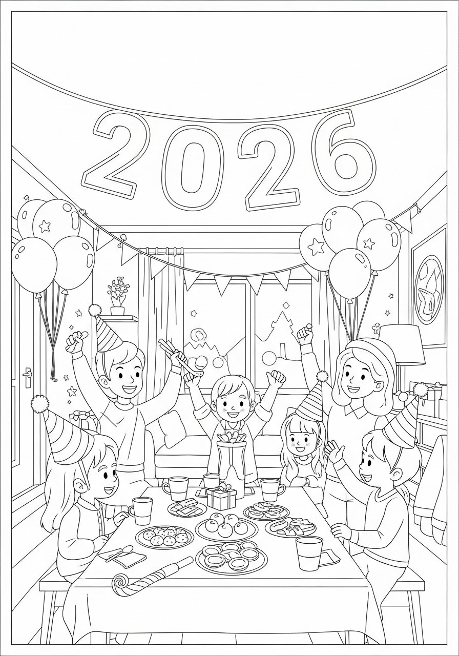Målarbild happy new year 2026