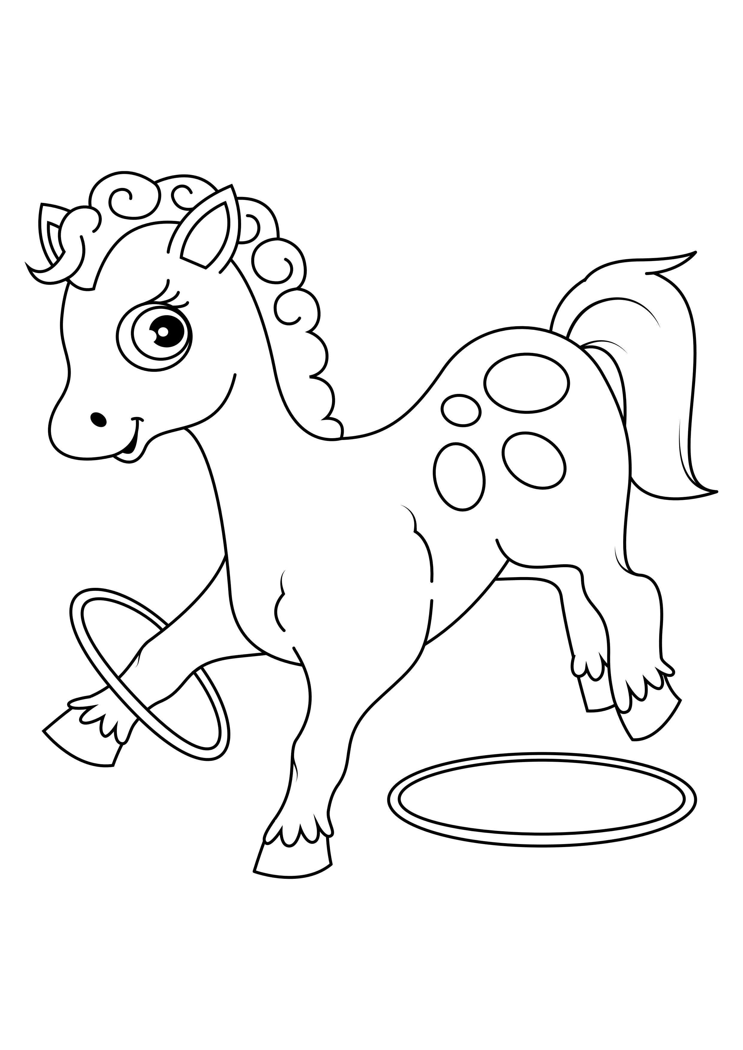 hA¤st med ringar Målarbild hA¤st med ringar