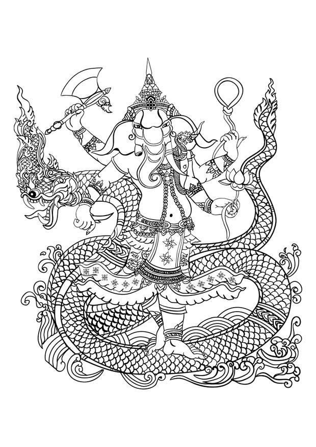 hinduiska guden ganesh Målarbild hinduiska guden ganesh