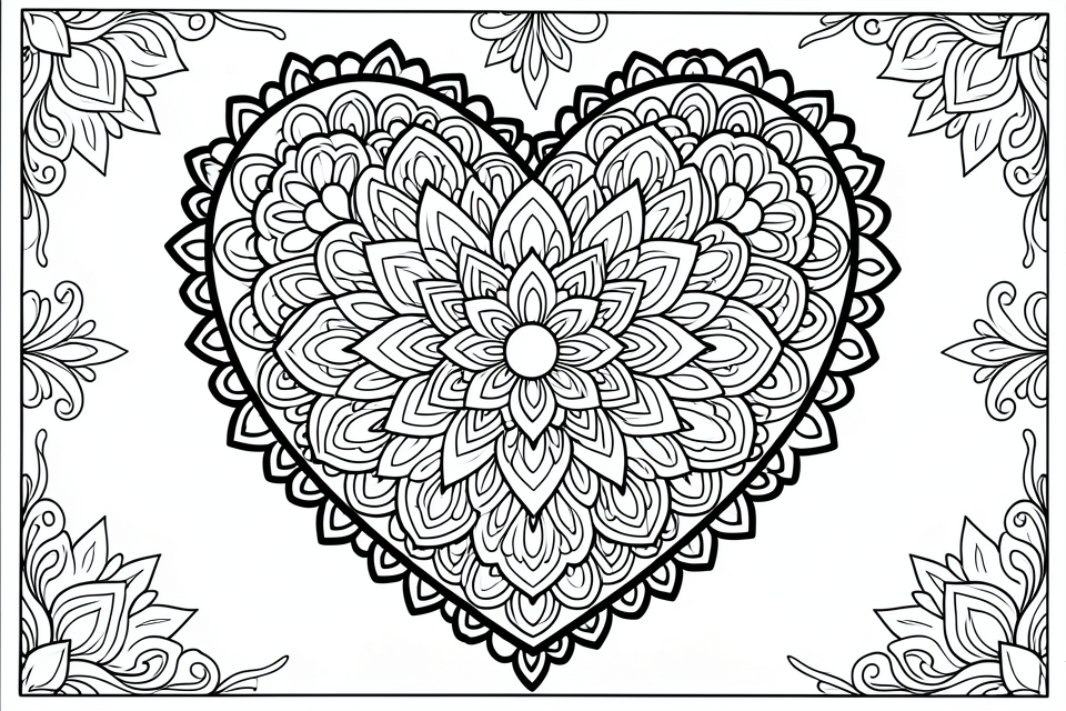 hjA¤rtmandala Målarbild hjA¤rtmandala