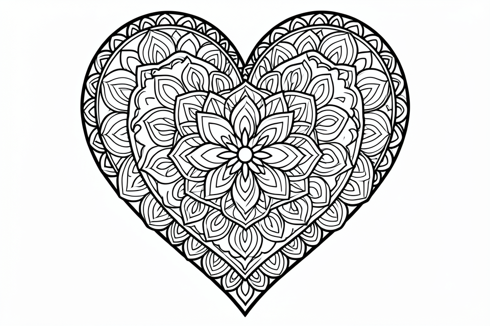 hjA¤rtmandala Målarbild hjA¤rtmandala