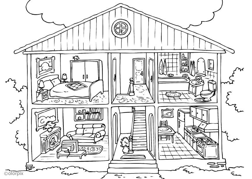 hus - interiA¶r Målarbild hus - interiA¶r