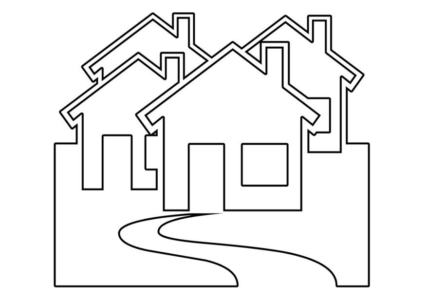 hus pA¥ pA¥lar Målarbild hus pA¥ pA¥lar