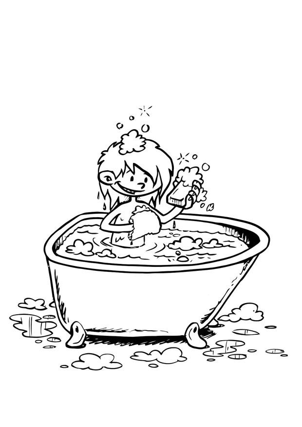 i badet Målarbild i badet